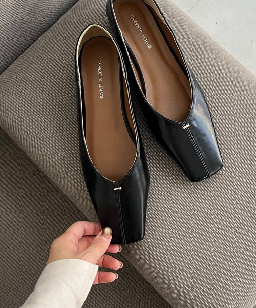 CAPRICIEUX LE'MAGE（カプリシューレマージュ）の「【大人の定番パンプス】スクエアステッチフラットシューズ（パンプス・レディース・ブラック・37/36/38）」の7枚目の写真