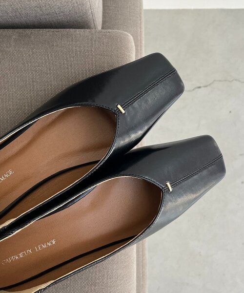 CAPRICIEUX LE'MAGE（カプリシューレマージュ）の「【大人の定番パンプス】スクエアステッチフラットシューズ（パンプス・レディース・ブラック・37/36/38）」の9枚目の写真