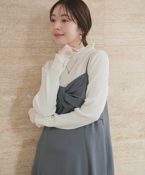 natural couture（ナチュラルクチュール）の「袖口シアープリーツTOPS（Tシャツ/カットソー・レディース・ピンク/オフホワイト/チャコールグレー/ミント/ラベンダー・FREE）」の2枚目の写真