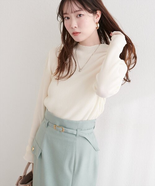 natural couture（ナチュラルクチュール）の「袖口シアープリーツTOPS（Tシャツ/カットソー・レディース・ピンク/オフホワイト/チャコールグレー/ミント/ラベンダー・FREE）」の12枚目の写真