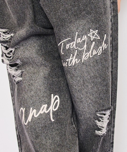 ANAP kids（アナップキッズ）の「メッセージロゴクラッシュデニムワイドパンツ（その他パンツ・キッズ・ブラック/ブルー・130/120/110）」の6枚目の写真