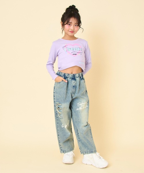 ANAP kids（アナップキッズ）の「メッセージロゴクラッシュデニムワイドパンツ（その他パンツ・キッズ・ブラック/ブルー・130/120/110）」の17枚目の写真