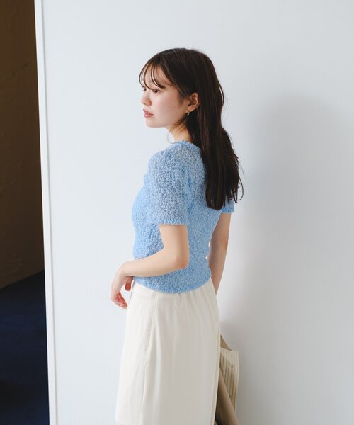 Kastane(カスタネ)の「ポコポコTee(Tシャツ/カットソー・レディース・ブラック/サックスブルー/ホワイト・FREE)」の11枚目の写真