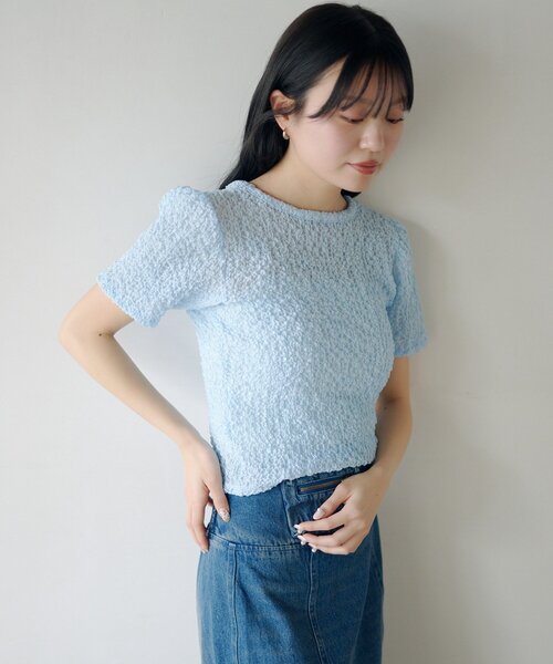 Kastane(カスタネ)の「ポコポコTee(Tシャツ/カットソー・レディース・ブラック/サックスブルー/ホワイト・FREE)」の14枚目の写真