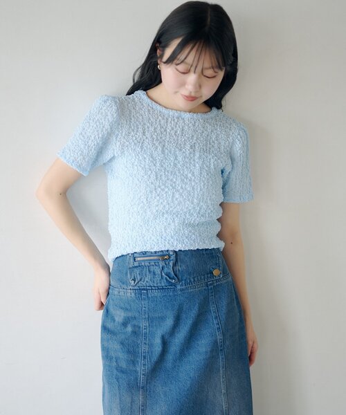 Kastane(カスタネ)の「ポコポコTee(Tシャツ/カットソー・レディース・ブラック/サックスブルー/ホワイト・FREE)」の15枚目の写真