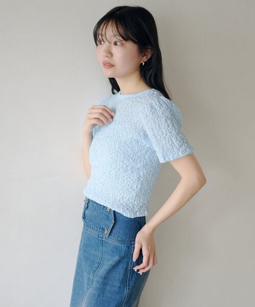 Kastane(カスタネ)の「ポコポコTee(Tシャツ/カットソー・レディース・ブラック/サックスブルー/ホワイト・FREE)」の16枚目の写真
