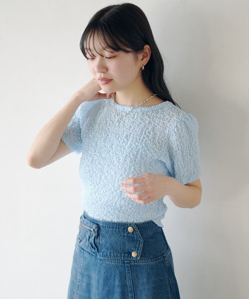 Kastane(カスタネ)の「ポコポコTee(Tシャツ/カットソー・レディース・ブラック/サックスブルー/ホワイト・FREE)」の17枚目の写真