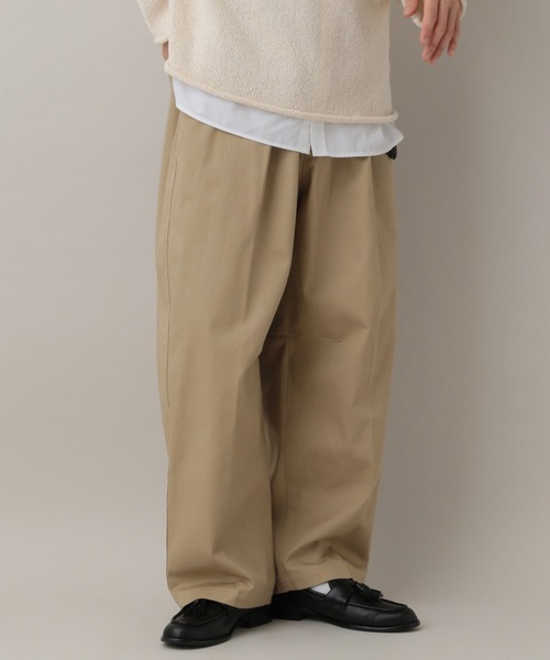 RAGEBLUE（レイジブルー）の「Tuck Chino Easy Wide Slacks/タックチノイージーワイドスラックス（チノパンツ・メンズ・ネイビー/オフホワイト/ベージュ・MEDIUM/LARGE）」の3枚目の写真