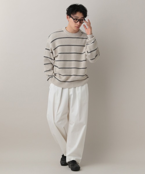 RAGEBLUE（レイジブルー）の「Tuck Chino Easy Wide Slacks/タックチノイージーワイドスラックス（チノパンツ・メンズ・ネイビー/オフホワイト/ベージュ・MEDIUM/LARGE）」の4枚目の写真