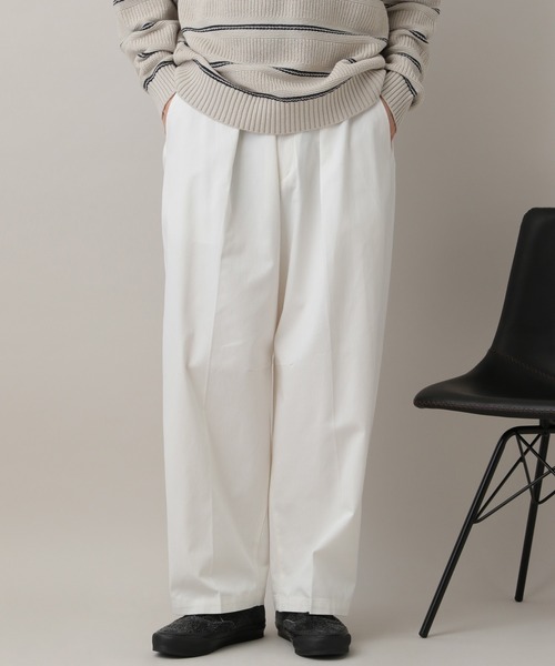 RAGEBLUE（レイジブルー）の「Tuck Chino Easy Wide Slacks/タックチノイージーワイドスラックス（チノパンツ・メンズ・ネイビー/オフホワイト/ベージュ・MEDIUM/LARGE）」の6枚目の写真