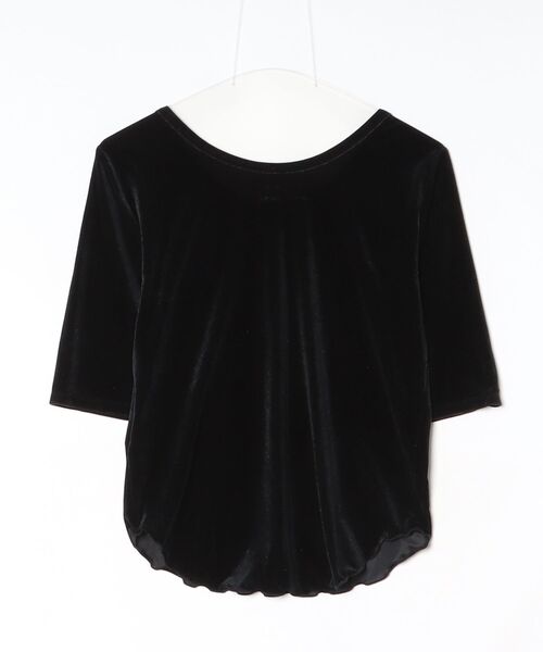 three dots(スリードッツ)の「シアーベロア ダブルオープンネック Tシャツ(Tシャツ/カットソー・レディース・ブラック/ネイビー/ライム/ホワイト系その他・MEDIUM/SMALL)」の18枚目の写真