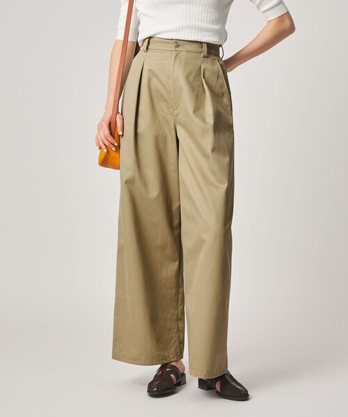 Steven Alan（スティーブンアラン）の「＜Steven Alan＞タック チノ ワイド トラウザー（チノパンツ・レディース・ブラック/ベージュ・L/M/S）」の2枚目の写真