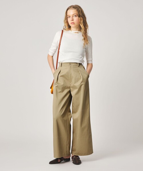 Steven Alan（スティーブンアラン）の「＜Steven Alan＞タック チノ ワイド トラウザー（チノパンツ・レディース・ブラック/ベージュ・L/M/S）」の7枚目の写真