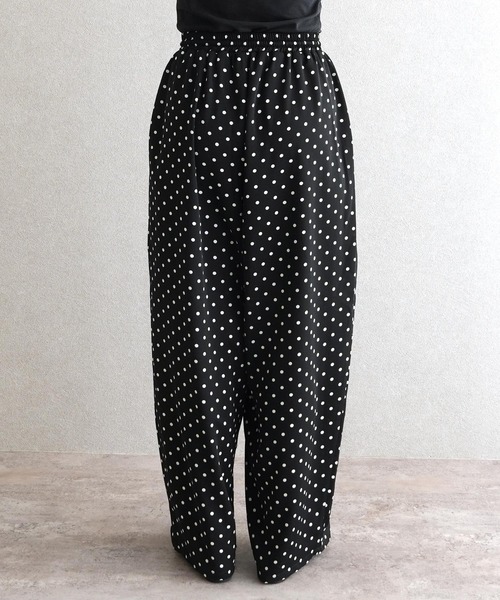reca（レカ）の「ドットコクーンイージーパンツ（その他パンツ・レディース・オフホワイト/ブラック・FREE）」の6枚目の写真