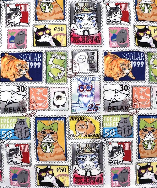 ScoLar(スカラー)の「161605:わんorにゃんスタンプ柄 ワッシャーシャツ(シャツ/ブラウス・レディース・オフホワイト/ブルー・M)」の10枚目の写真