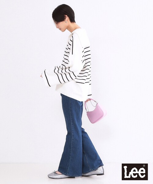 OPAQUE.CLIP（オペークドットクリップ）の「【Lee別注】フレアデニムパンツ【洗濯機OK】（デニムパンツ・レディース・ネイビー/ブルー系その他・03/02）」の5枚目の写真