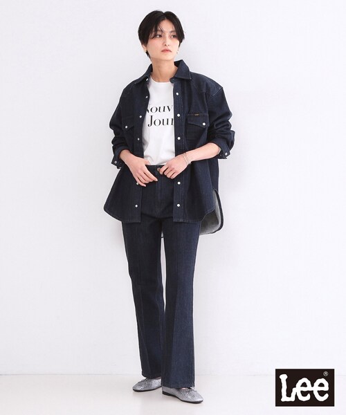 OPAQUE.CLIP（オペークドットクリップ）の「【Lee別注】フレアデニムパンツ【洗濯機OK】（デニムパンツ・レディース・ネイビー/ブルー系その他・03/02）」の8枚目の写真