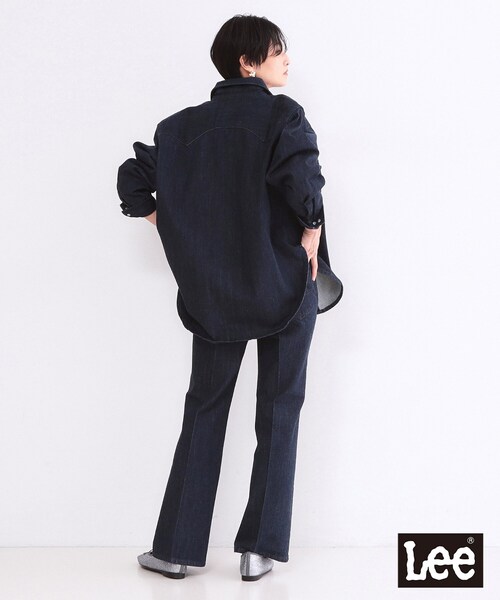 OPAQUE.CLIP（オペークドットクリップ）の「【Lee別注】フレアデニムパンツ【洗濯機OK】（デニムパンツ・レディース・ネイビー/ブルー系その他・03/02）」の9枚目の写真