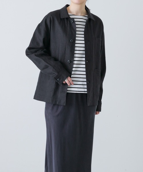 かぐれ（カグレ）の「『ユニセックス』リネンカバーオール（カバーオール・レディース・チャコールグレー/ブラック/グレー系その他・1/2）」の6枚目の写真