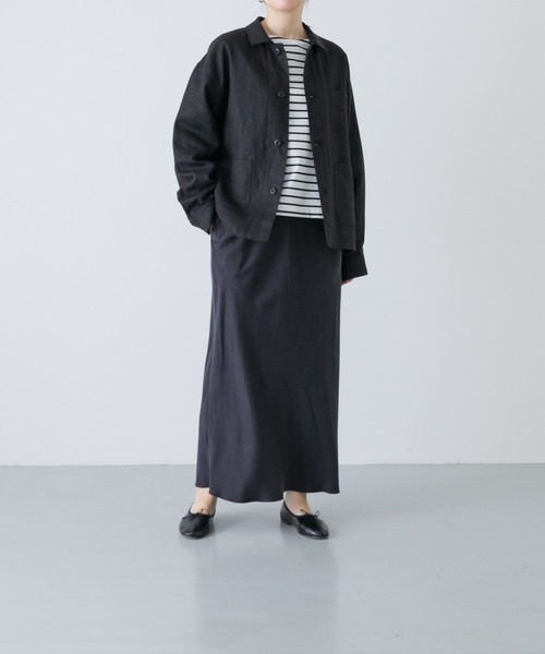 かぐれ（カグレ）の「『ユニセックス』リネンカバーオール（カバーオール・レディース・チャコールグレー/ブラック/グレー系その他・1/2）」の7枚目の写真