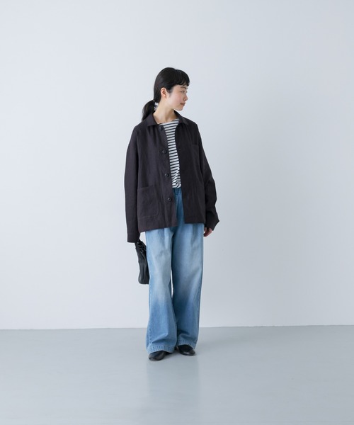 かぐれ（カグレ）の「『ユニセックス』リネンカバーオール（カバーオール・レディース・チャコールグレー/ブラック/グレー系その他・1/2）」の9枚目の写真