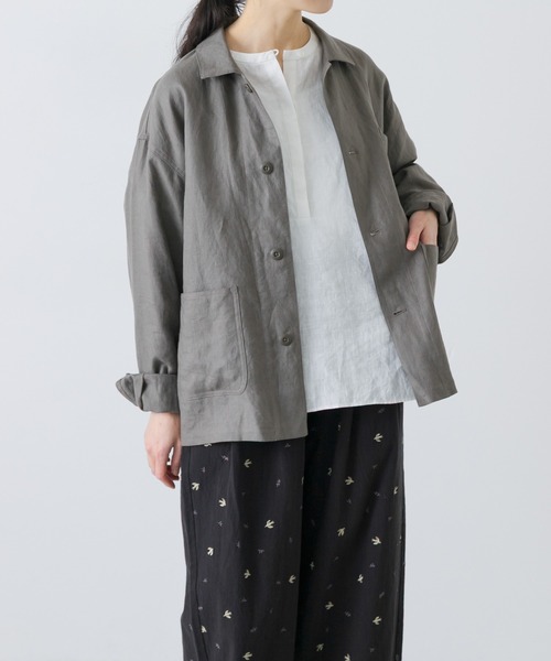 かぐれ（カグレ）の「『ユニセックス』リネンカバーオール（カバーオール・レディース・チャコールグレー/ブラック/グレー系その他・1/2）」の17枚目の写真