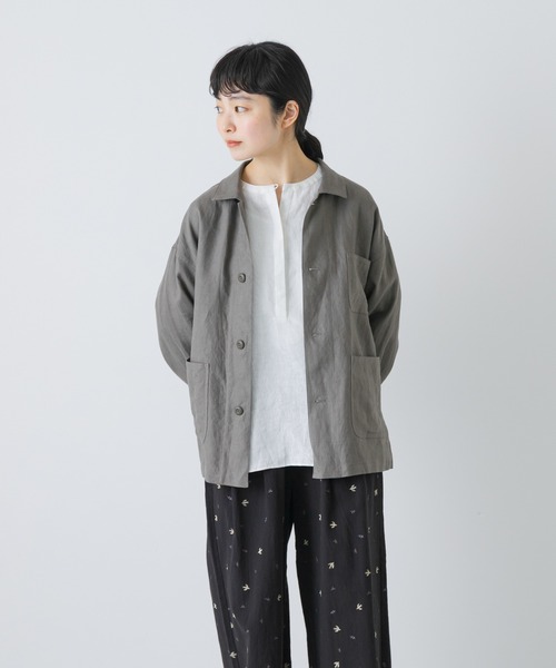 かぐれ（カグレ）の「『ユニセックス』リネンカバーオール（カバーオール・レディース・チャコールグレー/ブラック/グレー系その他・1/2）」の18枚目の写真