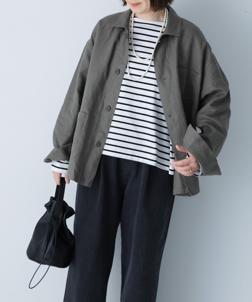 かぐれ（カグレ）の「『ユニセックス』リネンカバーオール（カバーオール・レディース・チャコールグレー/ブラック/グレー系その他・1/2）」の21枚目の写真