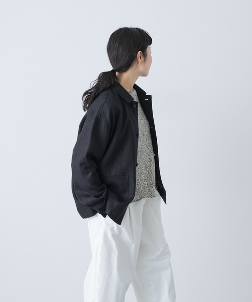 かぐれ（カグレ）の「『ユニセックス』リネンカバーオール（カバーオール・レディース・チャコールグレー/ブラック/グレー系その他・1/2）」の4枚目の写真