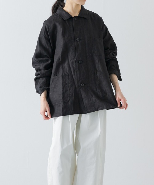 かぐれ（カグレ）の「『ユニセックス』リネンカバーオール（カバーオール・レディース・チャコールグレー/ブラック/グレー系その他・1/2）」の10枚目の写真