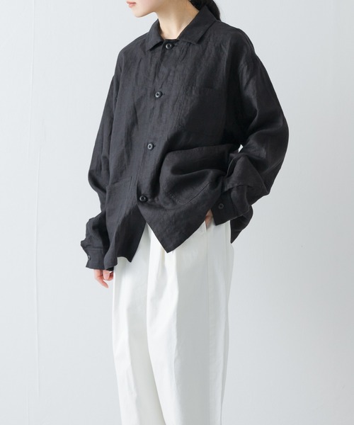 かぐれ（カグレ）の「『ユニセックス』リネンカバーオール（カバーオール・レディース・チャコールグレー/ブラック/グレー系その他・1/2）」の11枚目の写真