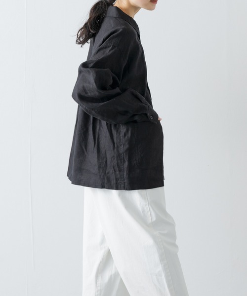 かぐれ（カグレ）の「『ユニセックス』リネンカバーオール（カバーオール・レディース・チャコールグレー/ブラック/グレー系その他・1/2）」の12枚目の写真