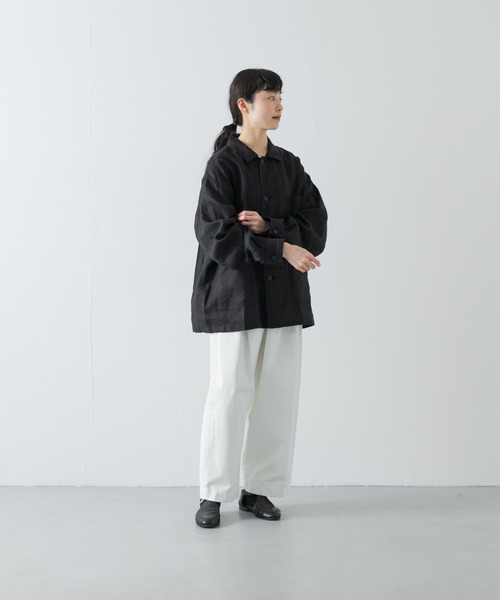 かぐれ（カグレ）の「『ユニセックス』リネンカバーオール（カバーオール・レディース・チャコールグレー/ブラック/グレー系その他・1/2）」の14枚目の写真