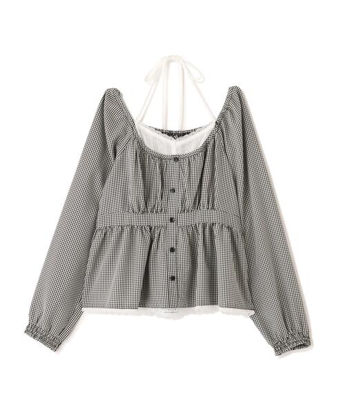 FREE'S MART（フリーズマート）の「◆レイヤード風ギンガムチェックペプラムブラウス（シャツ/ブラウス・レディース・ブラック系その他/イエロー系その他/ブルー系その他・FREE）」の15枚目の写真