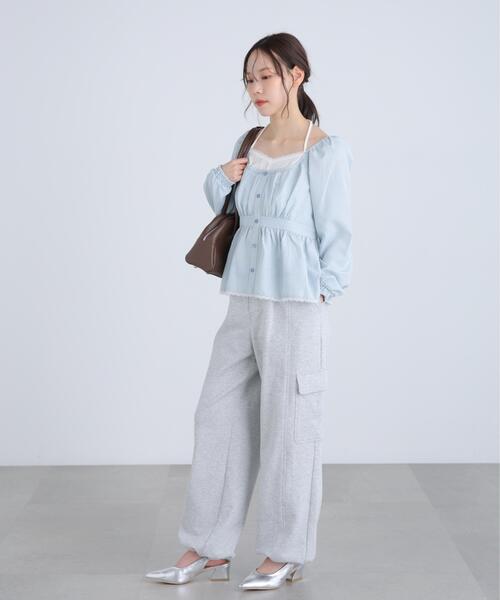 FREE'S MART（フリーズマート）の「◆レイヤード風ギンガムチェックペプラムブラウス（シャツ/ブラウス・レディース・ブラック系その他/イエロー系その他/ブルー系その他・FREE）」の11枚目の写真