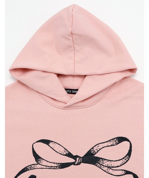 Little sunny bite(リトルサニーバイト)の「【RES】【Little sunny bite】short ribbon sweat hoodie(パーカー・レディース・ピンク/ブラック/ホワイト・MEDIUM/SMALL)」の15枚目の写真