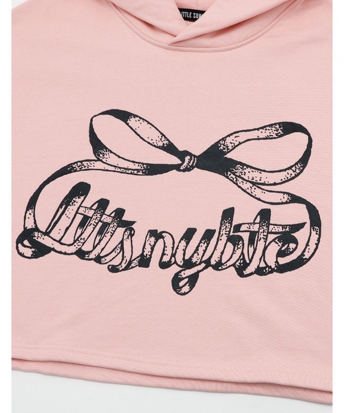 Little sunny bite(リトルサニーバイト)の「【RES】【Little sunny bite】short ribbon sweat hoodie(パーカー・レディース・ピンク/ブラック/ホワイト・MEDIUM/SMALL)」の16枚目の写真