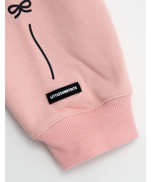 Little sunny bite(リトルサニーバイト)の「【RES】【Little sunny bite】short ribbon sweat hoodie(パーカー・レディース・ピンク/ブラック/ホワイト・MEDIUM/SMALL)」の18枚目の写真