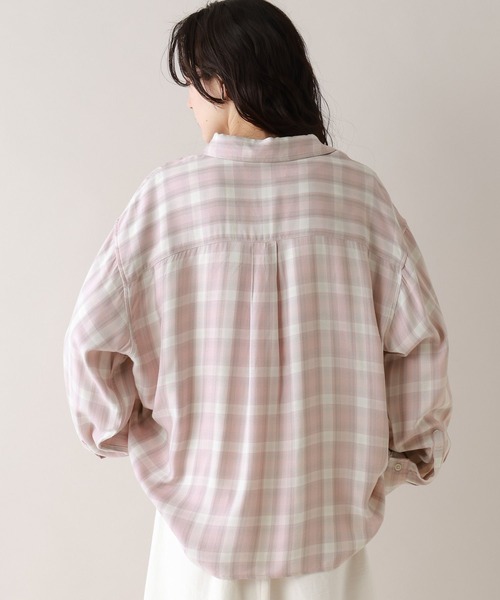 RAGEBLUE(レイジブルー)の「ルーズオンブレチェックシャツ(シャツ/ブラウス・レディース・ブラック/ピンク・FREE)」の8枚目の写真