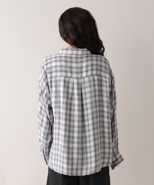RAGEBLUE(レイジブルー)の「ルーズオンブレチェックシャツ(シャツ/ブラウス・レディース・ブラック/ピンク・FREE)」の10枚目の写真