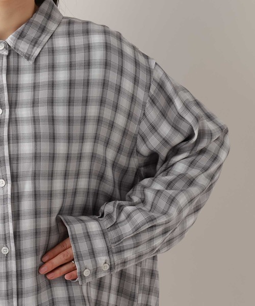 RAGEBLUE(レイジブルー)の「ルーズオンブレチェックシャツ(シャツ/ブラウス・レディース・ブラック/ピンク・FREE)」の12枚目の写真