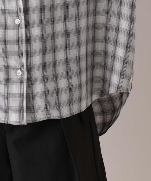 RAGEBLUE(レイジブルー)の「ルーズオンブレチェックシャツ(シャツ/ブラウス・レディース・ブラック/ピンク・FREE)」の13枚目の写真