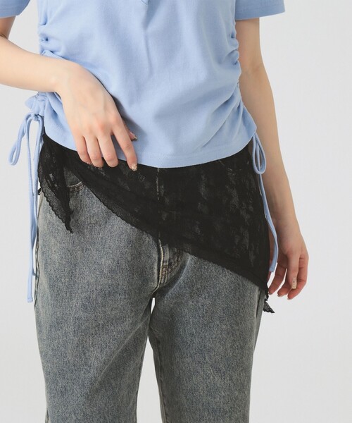 Ray BEAMS（レイビームス）の「レース スカーフ（バンダナ/スカーフ・レディース・ブラック/ホワイト・ONE SIZE）」の2枚目の写真