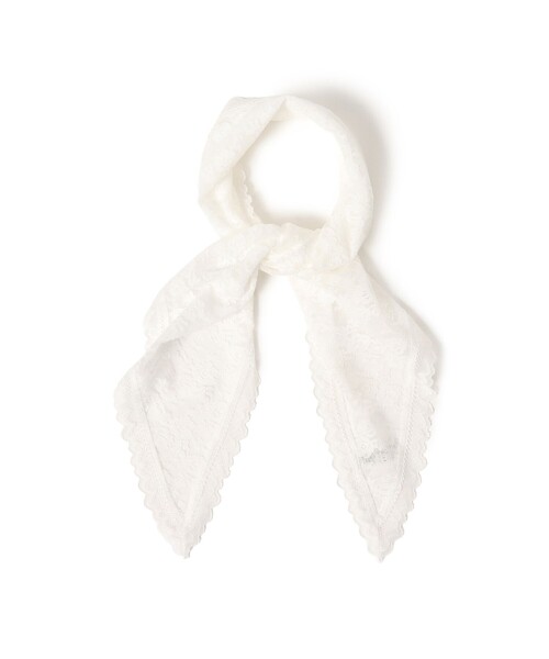 Ray BEAMS（レイビームス）の「レース スカーフ（バンダナ/スカーフ・レディース・ブラック/ホワイト・ONE SIZE）」の4枚目の写真