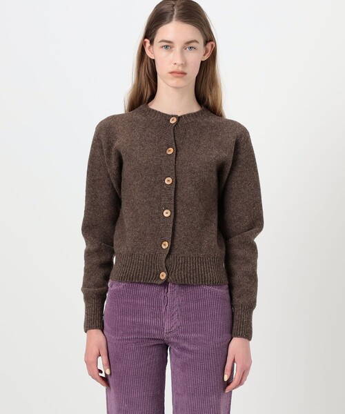 BASERANGE（ベースレンジ）の「BASERANGE TIER CARDIGAN（カーディガン/ボレロ・レディース・ホワイト/ダークブラウン・S）」の4枚目の写真