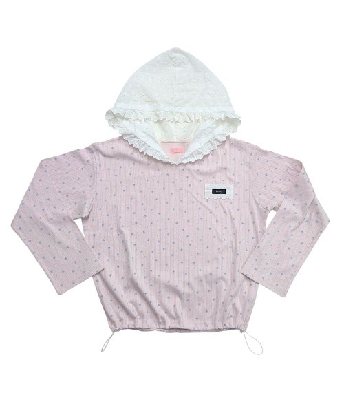 lilLilly（リルリリー）の「2wayレースフードワンピース（Tシャツ/カットソー・レディース・ピンク/ホワイト・FREE）」の13枚目の写真