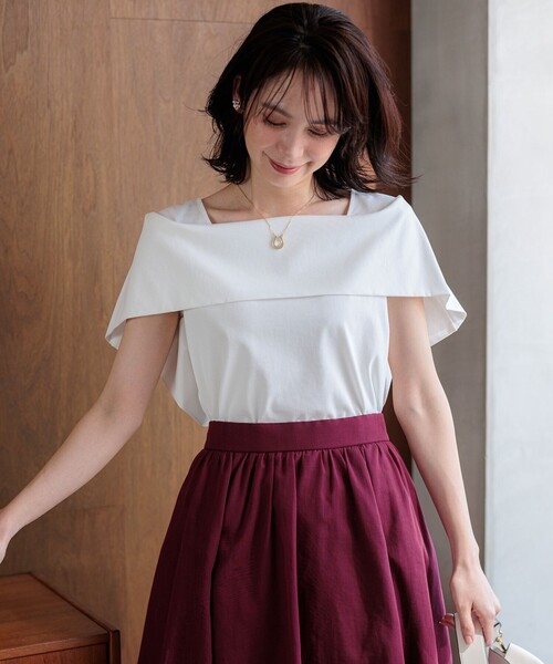 組曲(クミキョク)の「GIZAコットンオフショルダー カットソー(Tシャツ/カットソー・レディース・ネイビー系/ネイビー系2/アイボリー系/レッド系2・S2)」の20枚目の写真