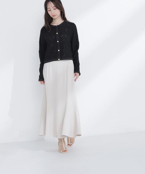 NATURAL BEAUTY BASIC(ナチュラルビューティーベーシック)の「◇レースブルゾン(ブルゾン・レディース・ブラック/オフホワイト・MEDIUM/SMALL)」の3枚目の写真