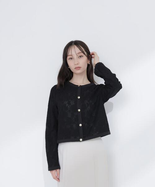 NATURAL BEAUTY BASIC(ナチュラルビューティーベーシック)の「◇レースブルゾン(ブルゾン・レディース・ブラック/オフホワイト・MEDIUM/SMALL)」の6枚目の写真