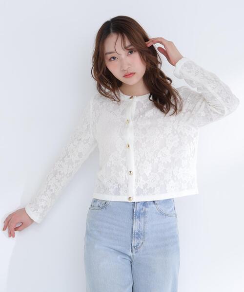 NATURAL BEAUTY BASIC(ナチュラルビューティーベーシック)の「◇レースブルゾン(ブルゾン・レディース・ブラック/オフホワイト・MEDIUM/SMALL)」の13枚目の写真